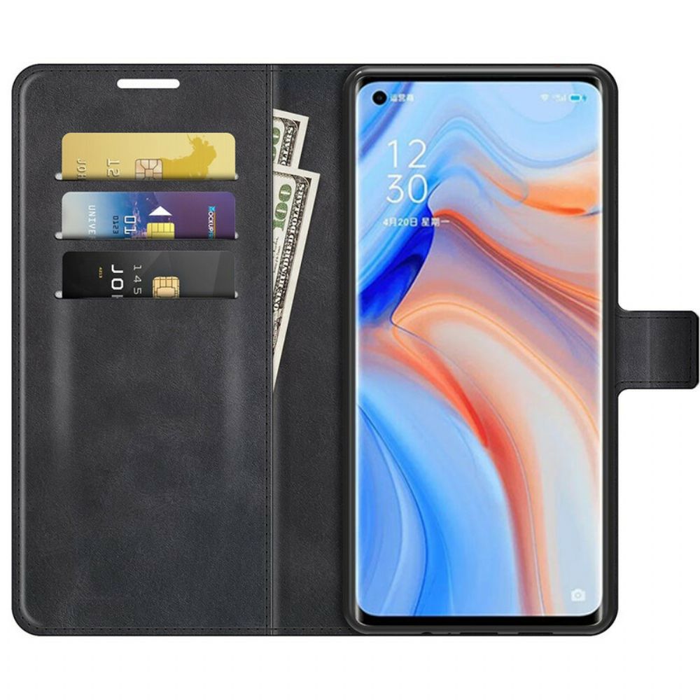Folio-hoesje voor Oppo Find X3 Neo Extreem Slank Leereffect