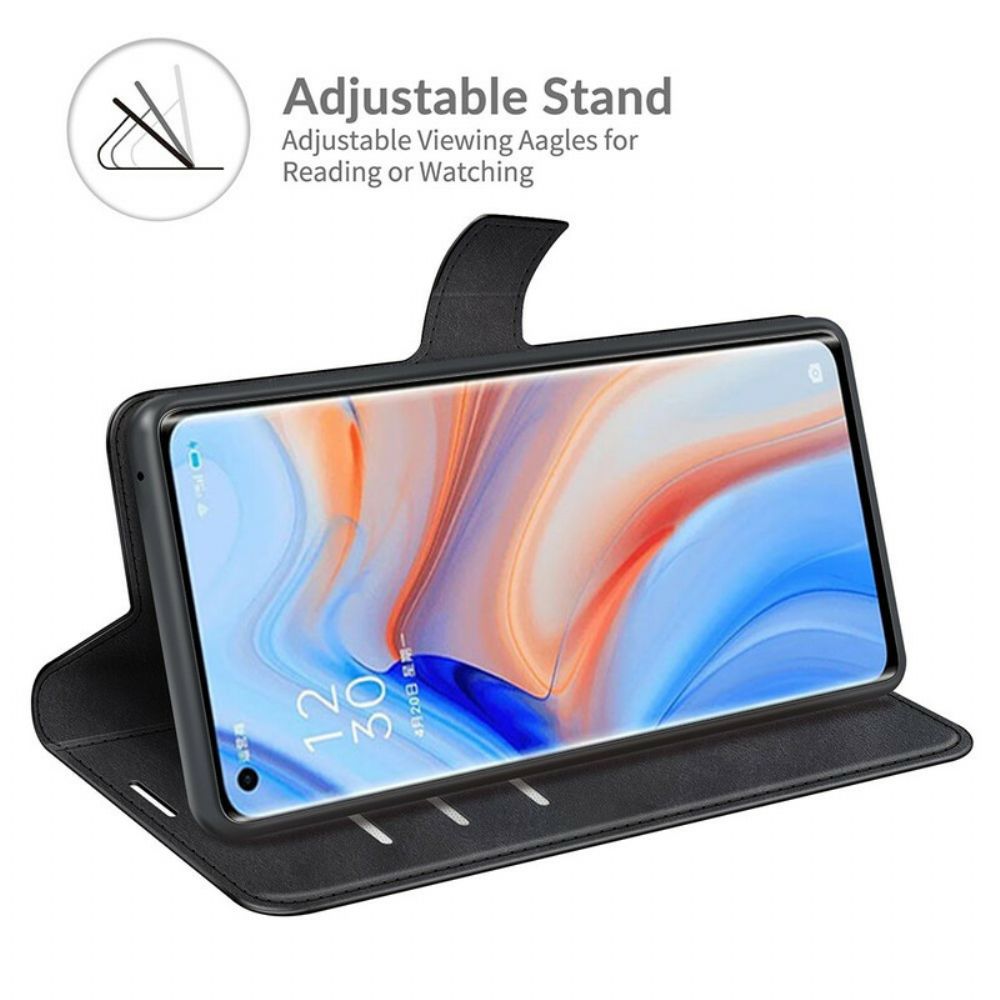 Folio-hoesje voor Oppo Find X3 Neo Extreem Slank Leereffect