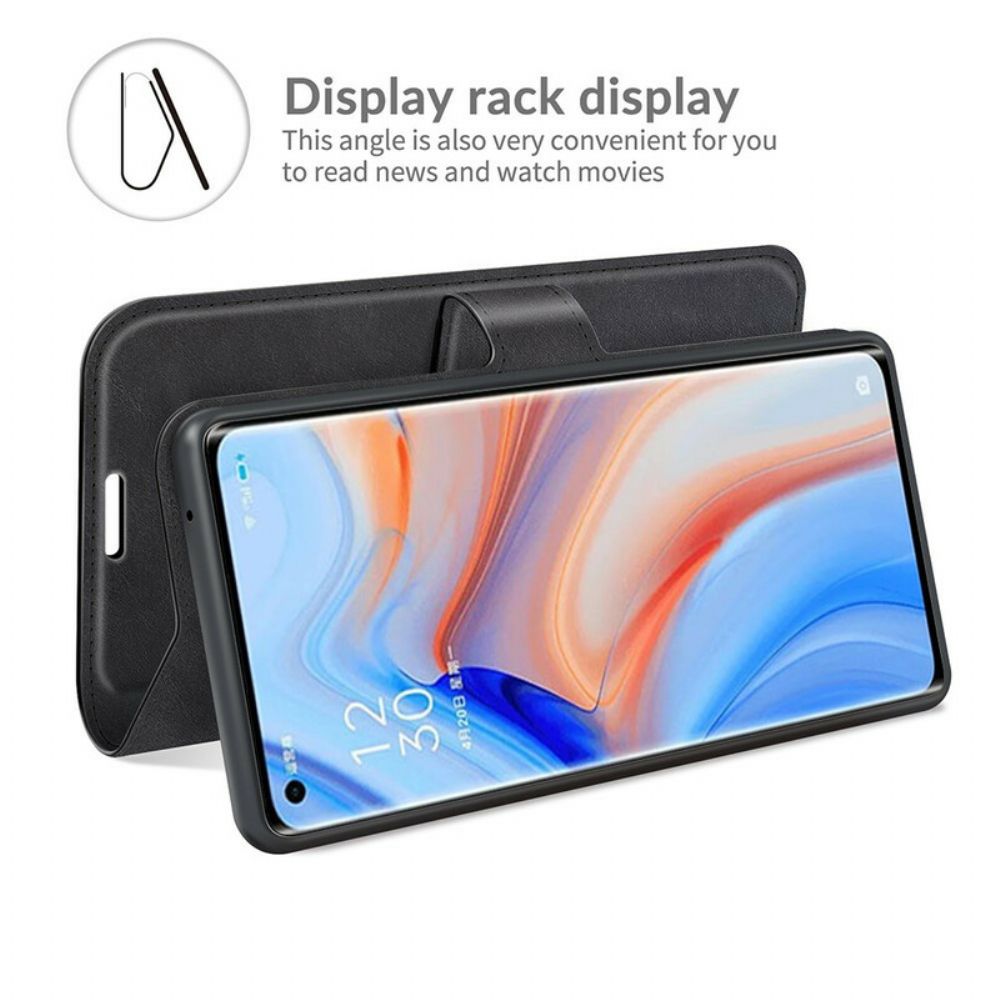 Folio-hoesje voor Oppo Find X3 Neo Extreem Slank Leereffect