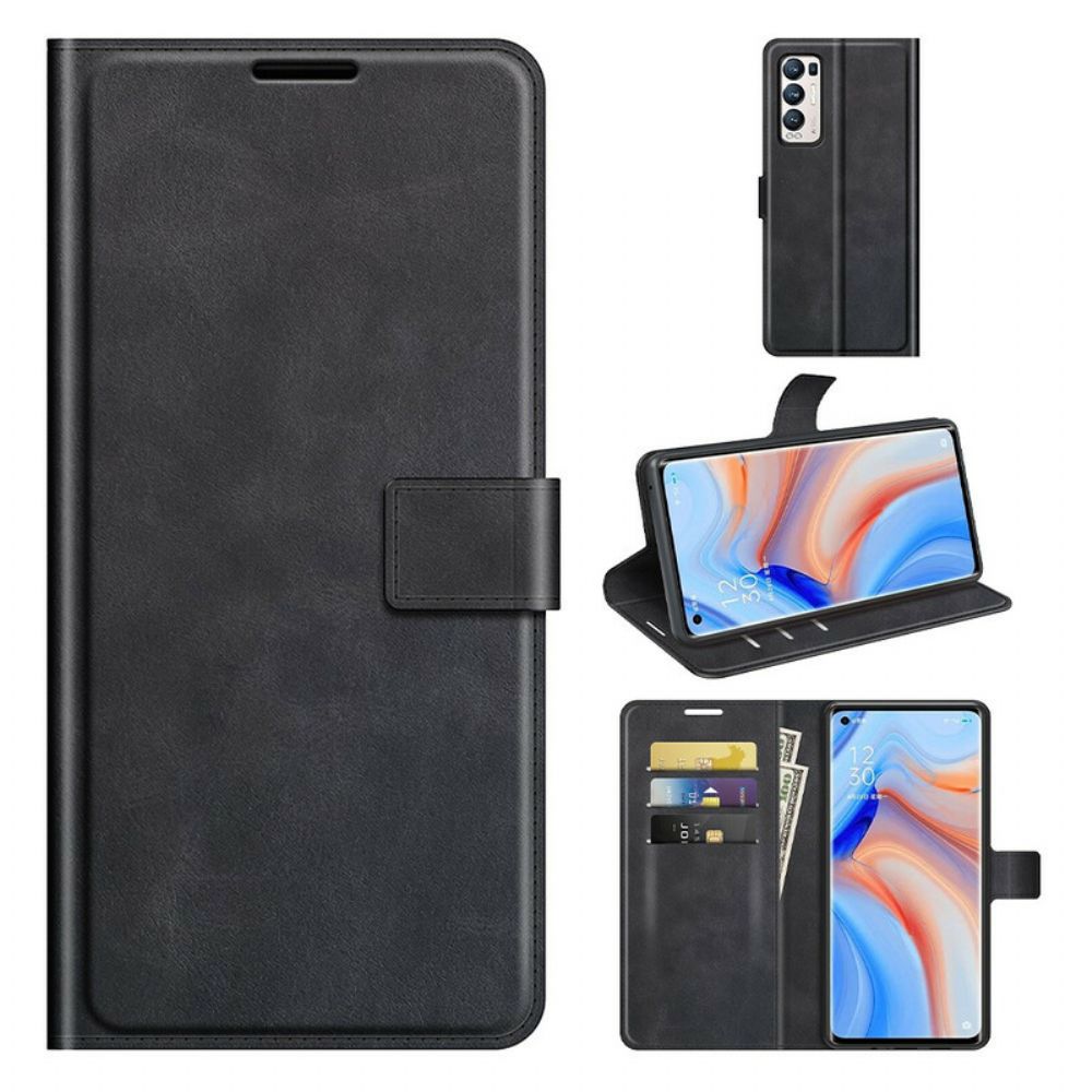 Folio-hoesje voor Oppo Find X3 Neo Extreem Slank Leereffect