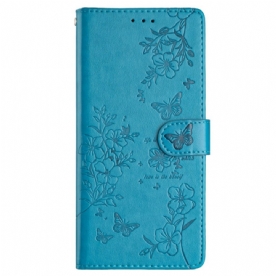 Flip Case Leren Xiaomi 15 Pro Bloemen En Vlinders