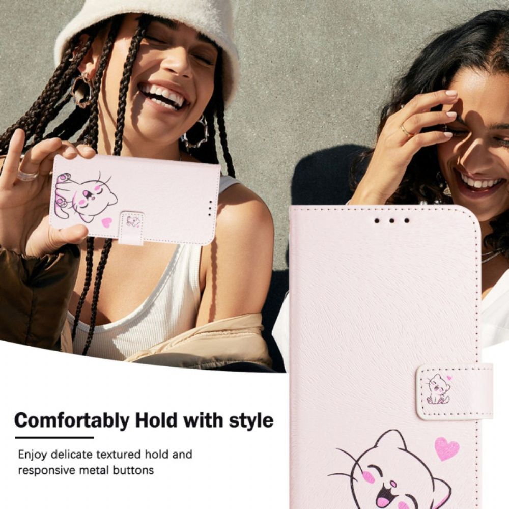 Flip Case Leren Xiaomi 15 Pro Katje