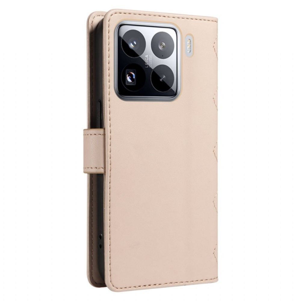 Folio-hoesje Xiaomi 15 Pro Gewatteerd Met Bandje En Schouderband