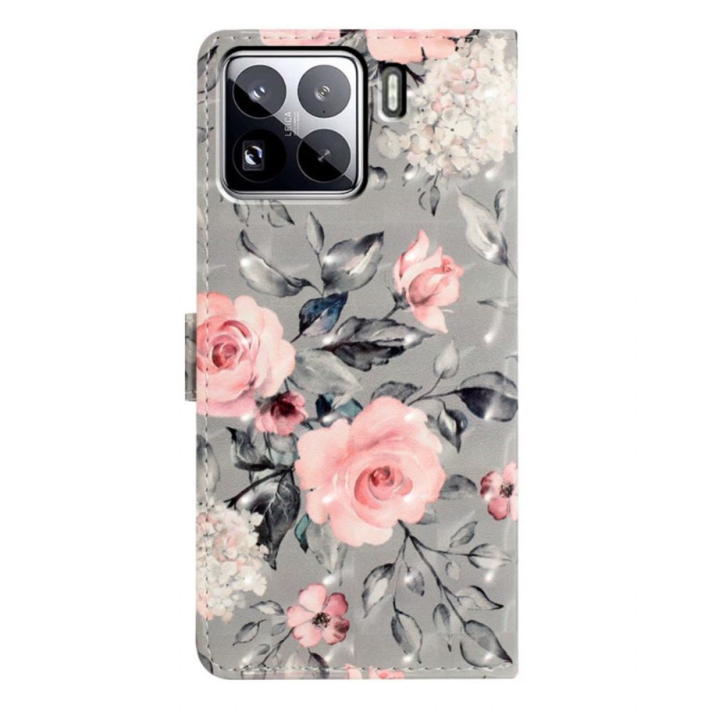 Folio-hoesje Xiaomi 15 Pro Telefoonhoesje 3d Bloemen Patroon