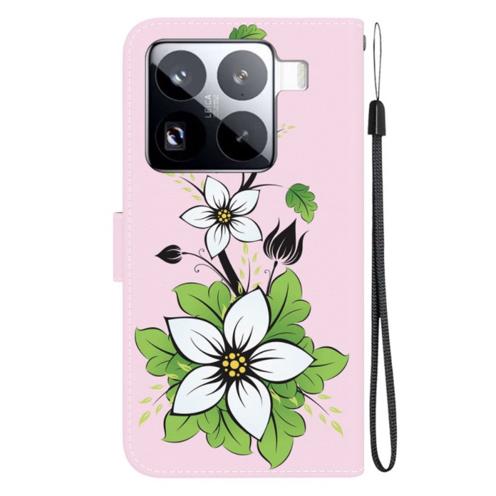 Folio-hoesje Xiaomi 15 Pro Telefoonhoesje 3d Lelie Patroon