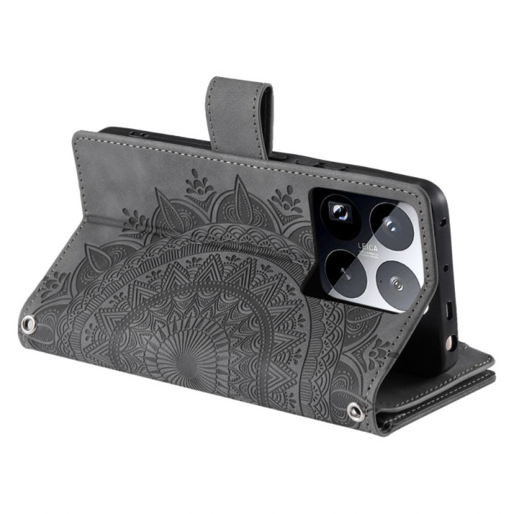 Folio-hoesje Xiaomi 15 Pro Telefoonhoesje Portemonnee Met Mandala-suède-effect