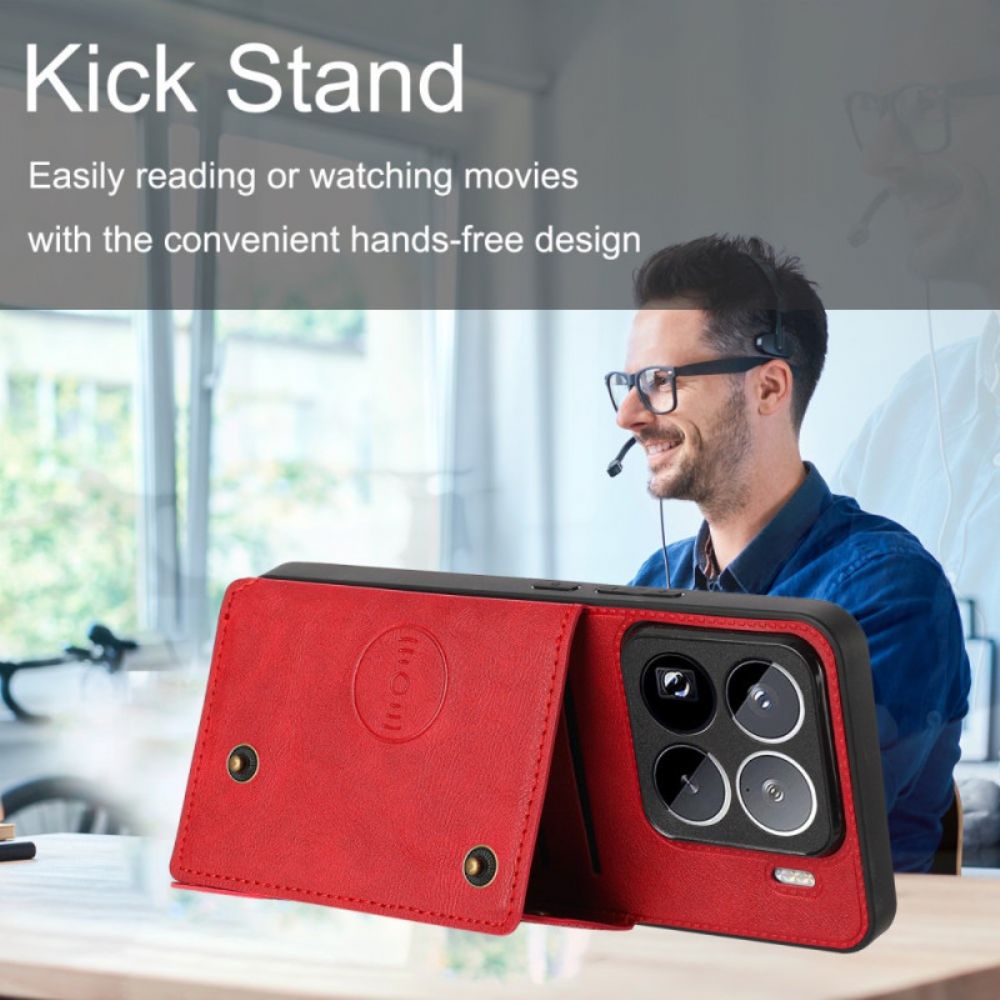 Hoesje Xiaomi 15 Pro Kaarthouder Met Leerlook