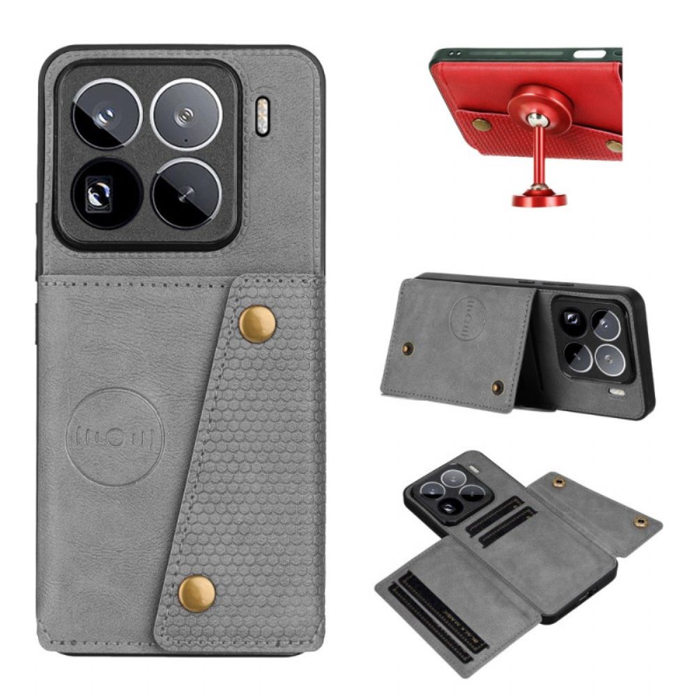 Hoesje Xiaomi 15 Pro Kaarthouder Met Leerlook