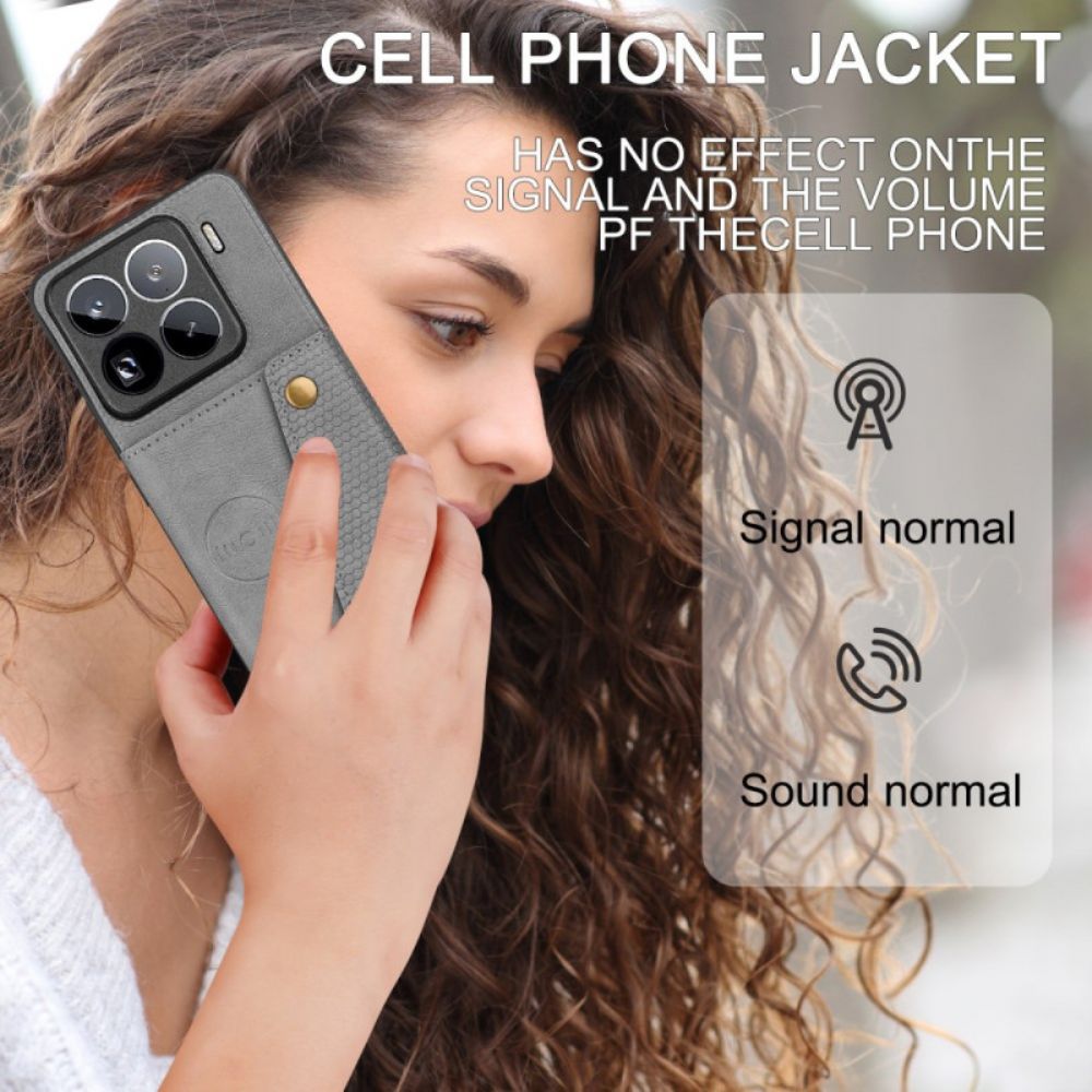 Hoesje Xiaomi 15 Pro Kaarthouder Met Leerlook