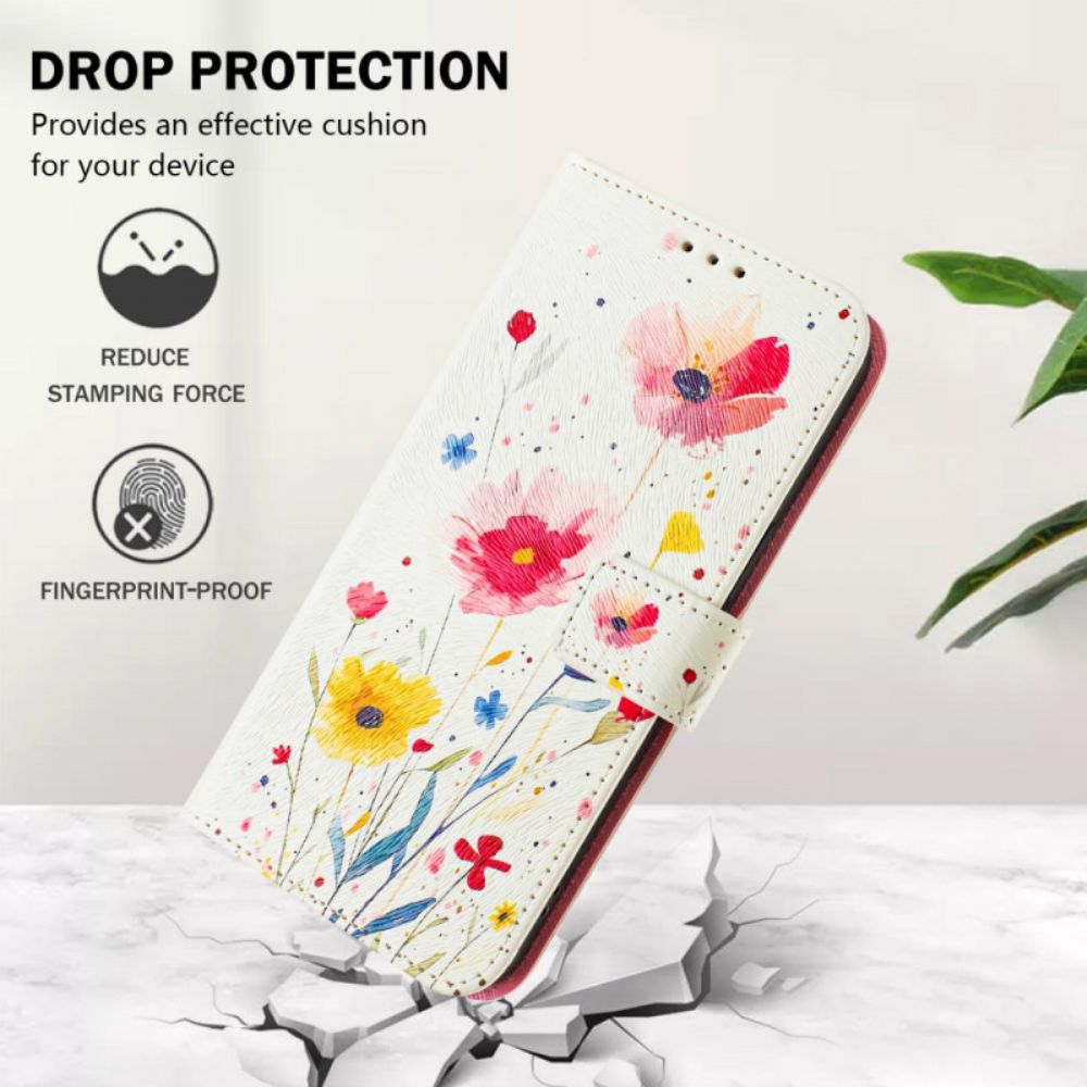 Leren Hoesje Voor Xiaomi 15 Pro Bloemenpatroon
