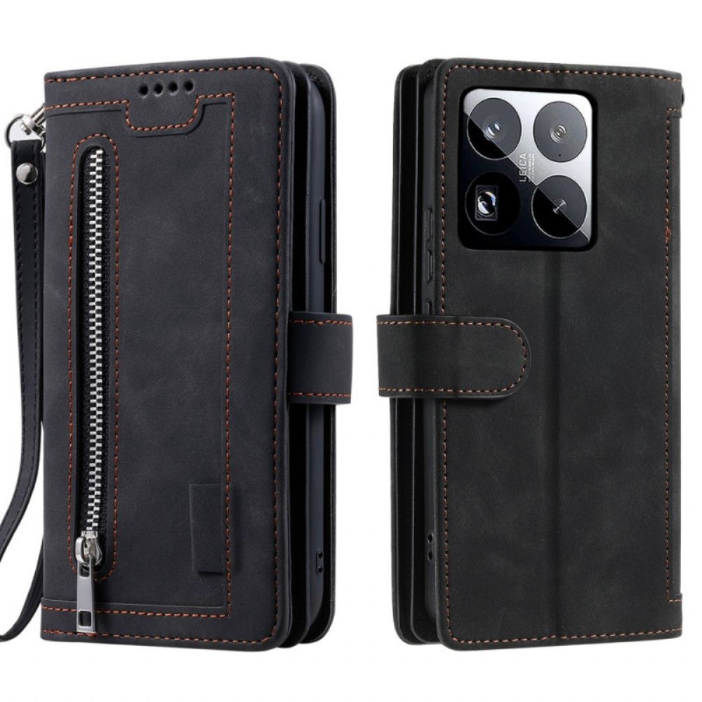 Leren Hoesje Voor Xiaomi 15 Pro Portemonnee Met 9 Kaartsleuven