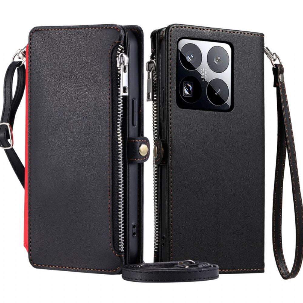 Leren Hoesje Voor Xiaomi 15 Pro Premium Bandje En Schouderband