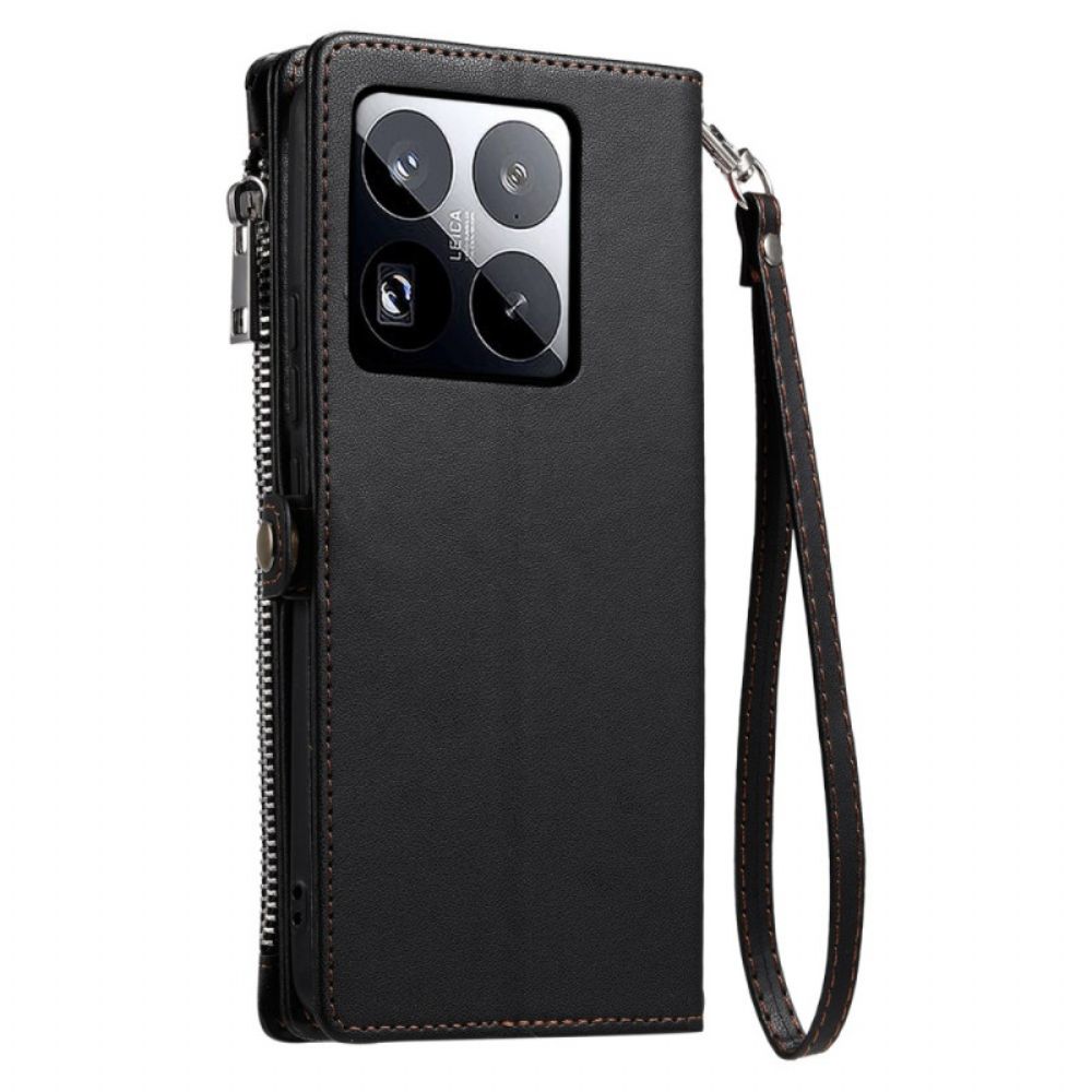 Leren Hoesje Voor Xiaomi 15 Pro Premium Bandje En Schouderband