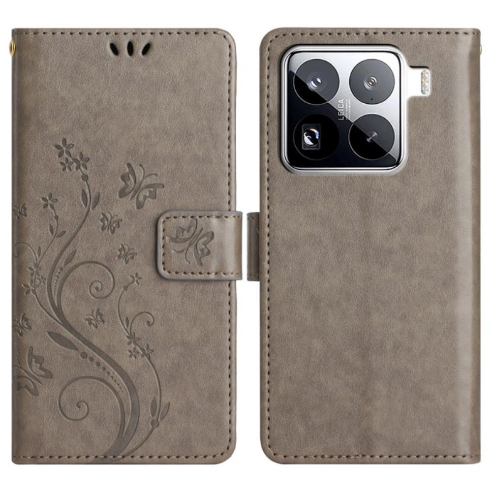 Leren Hoesje Xiaomi 15 Pro Bloemen Bescherming Hoesje