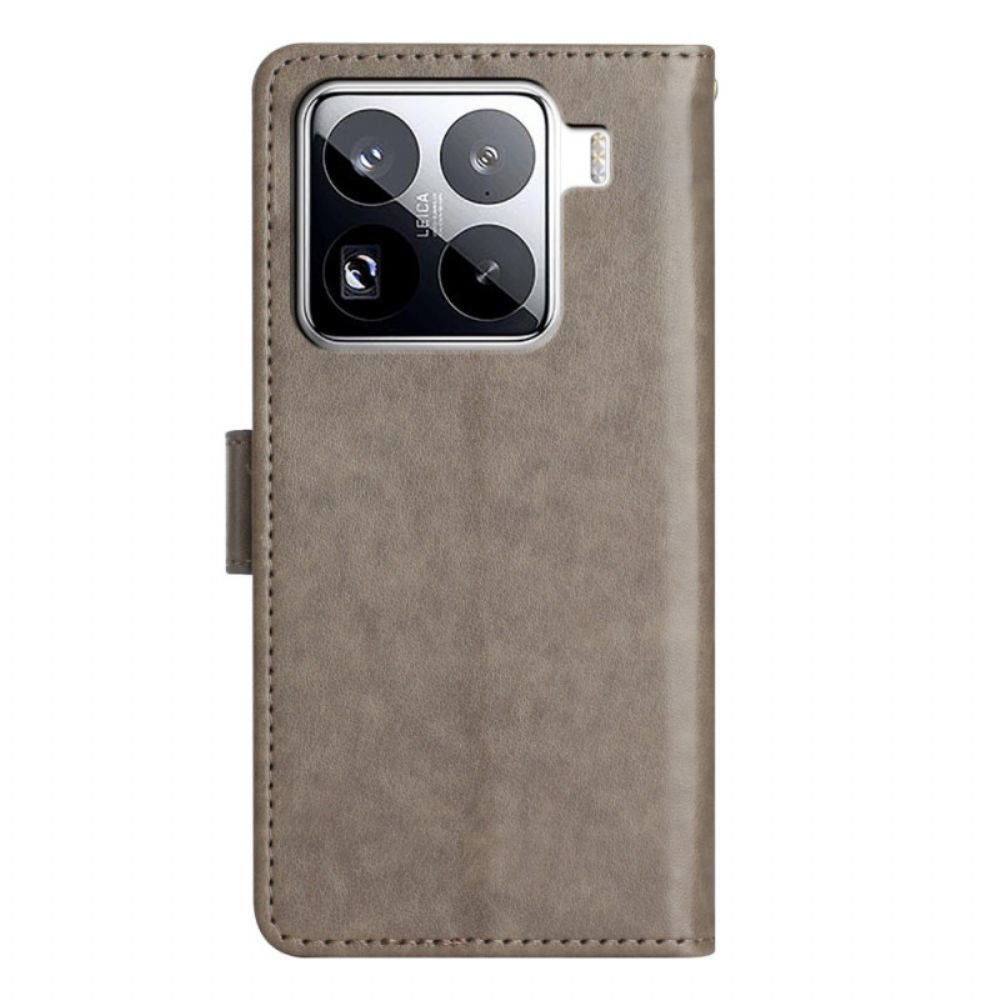 Leren Hoesje Xiaomi 15 Pro Bloemen Bescherming Hoesje