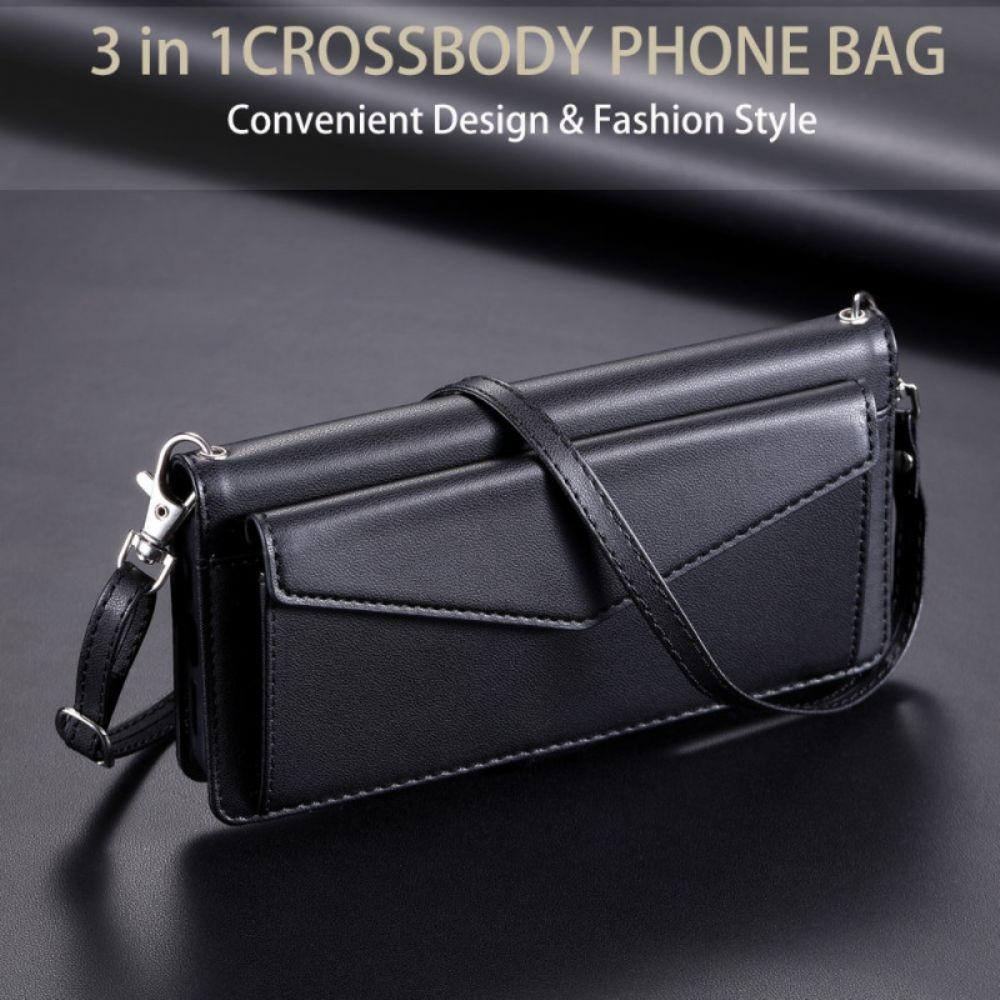 Leren Hoesje Xiaomi 15 Pro Clutch-model Met Bandje En Schouderband Bescherming Hoesje