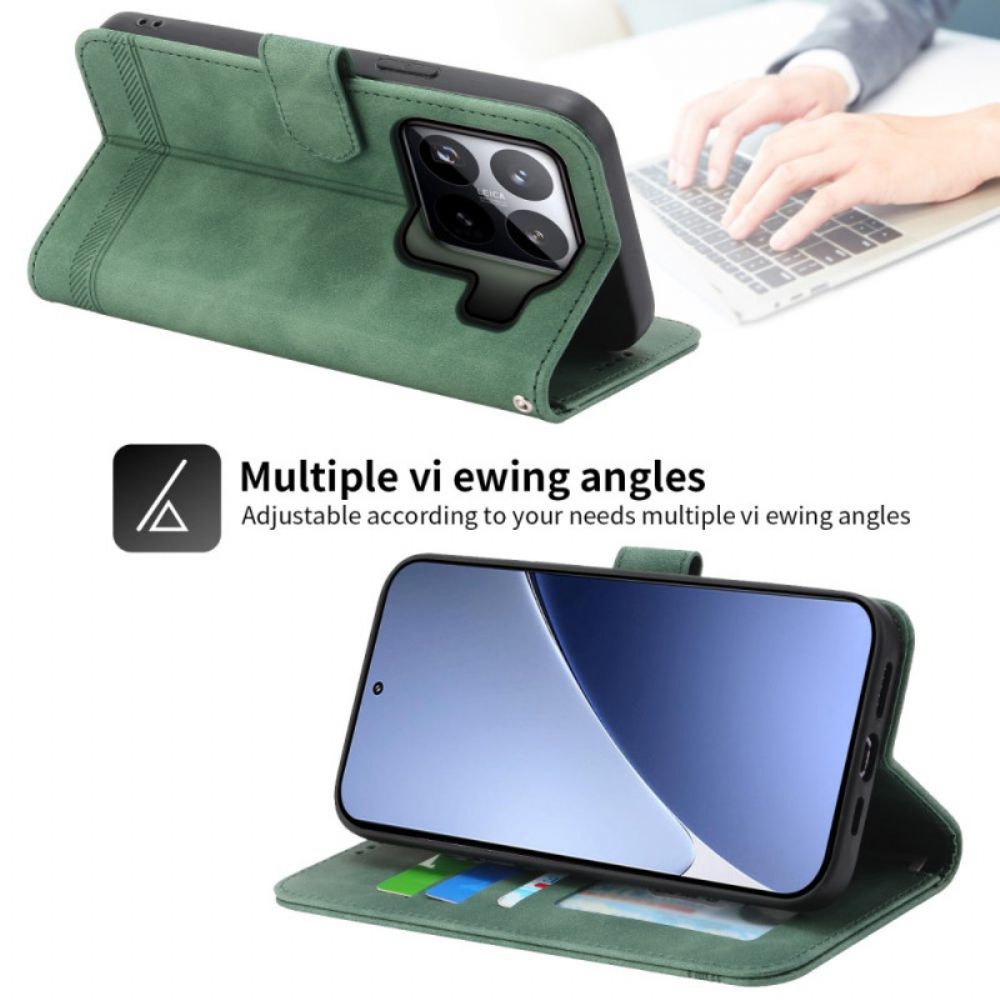 Leren Hoesje Xiaomi 15 Pro Dierfeng Bescherming Hoesje