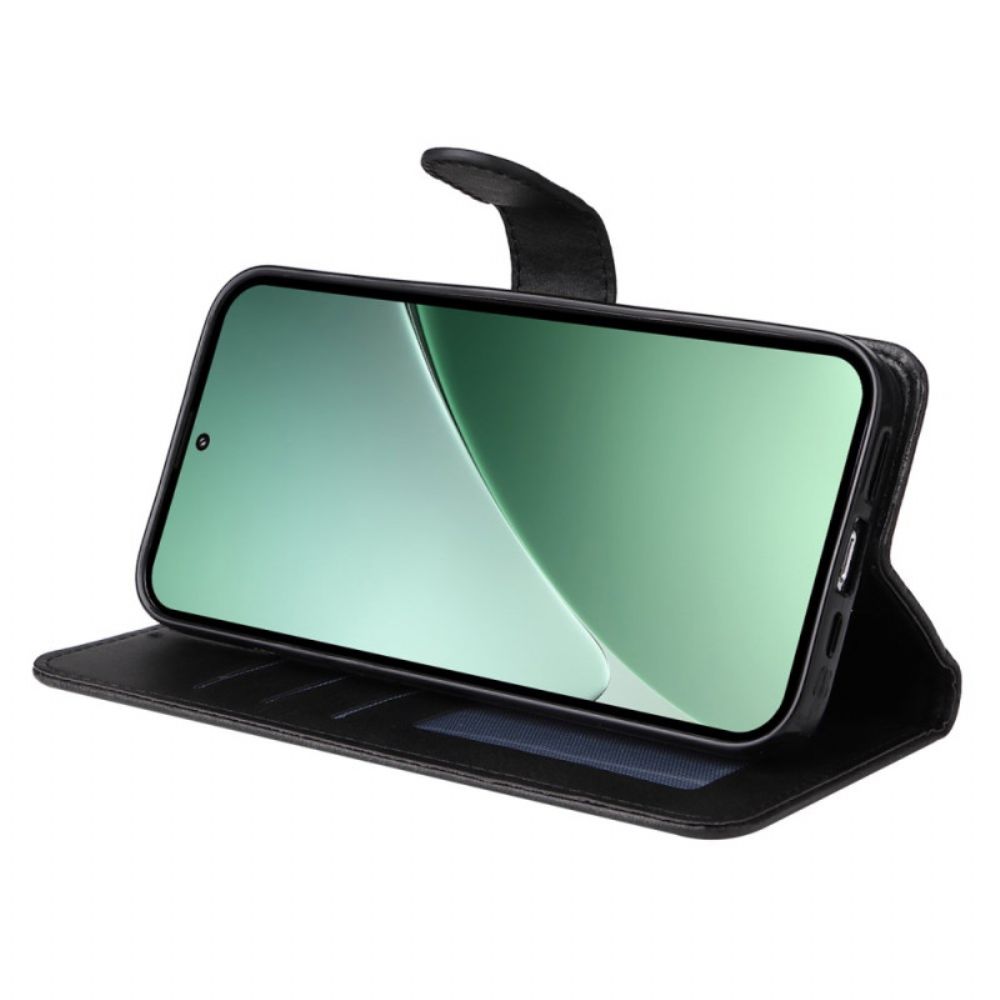 Leren Hoesje Xiaomi 15 Pro Effen Leerlook Met Bandje Bescherming Hoesje