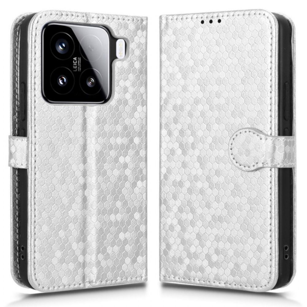 Leren Hoesje Xiaomi 15 Pro Glitterstippen Bescherming Hoesje