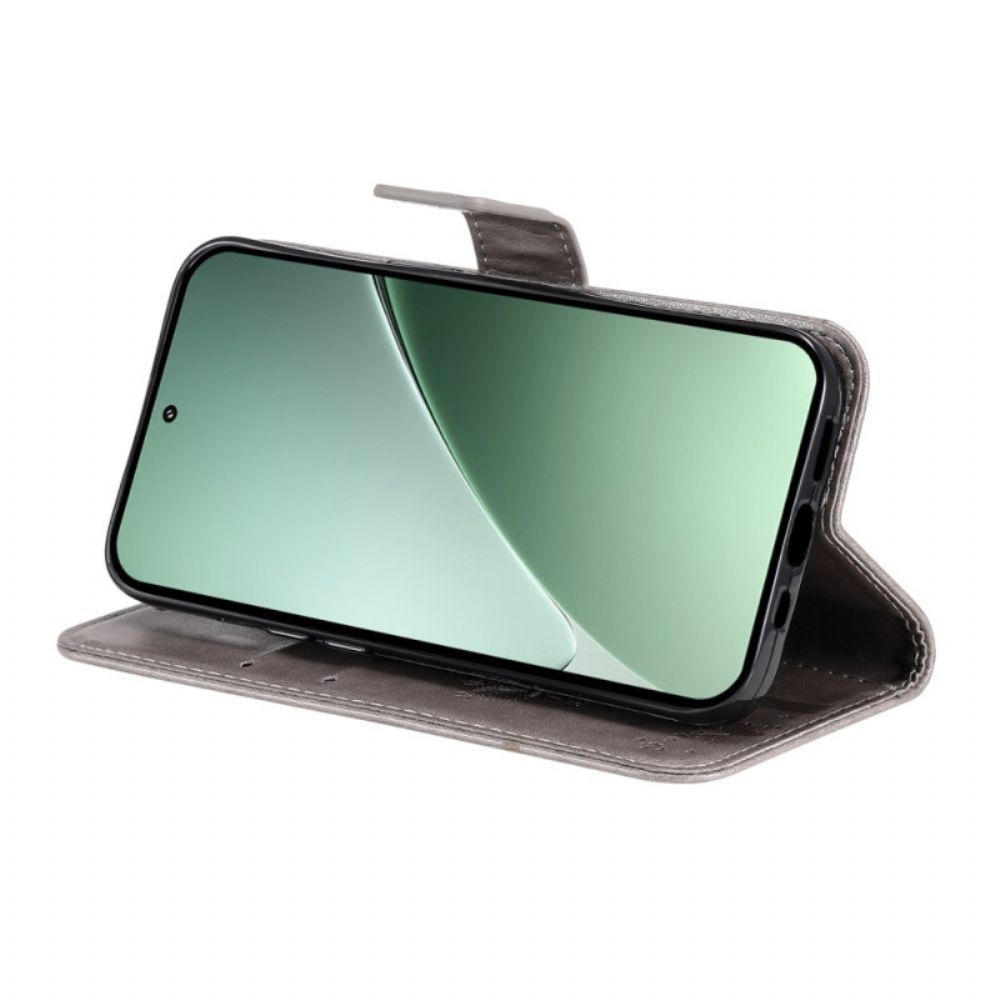 Leren Hoesje Xiaomi 15 Pro Kat En Boom Bescherming Hoesje