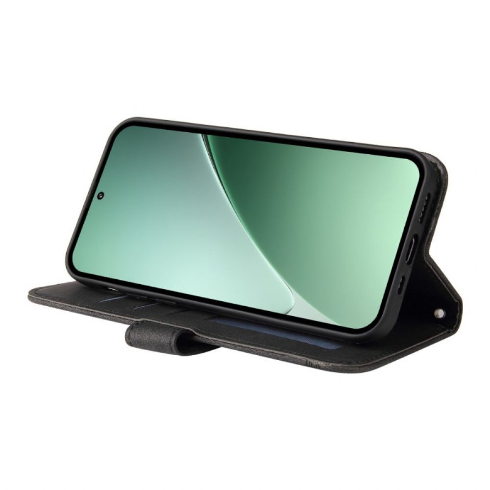 Leren Hoesje Xiaomi 15 Pro Klinknagel En Bandje Bescherming Hoesje