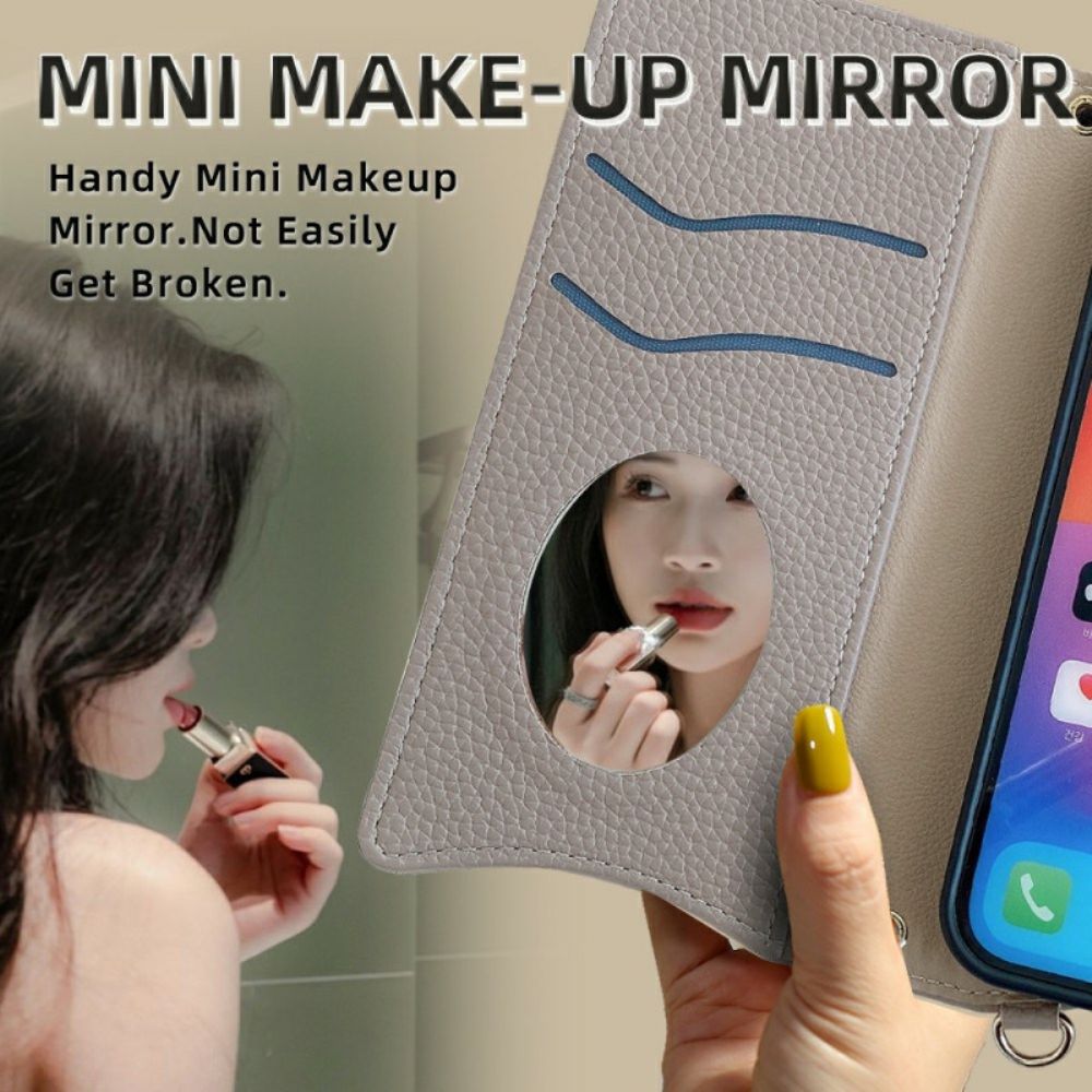 Leren Hoesje Xiaomi 15 Pro Portemonnee Met Ketting Bescherming Hoesje