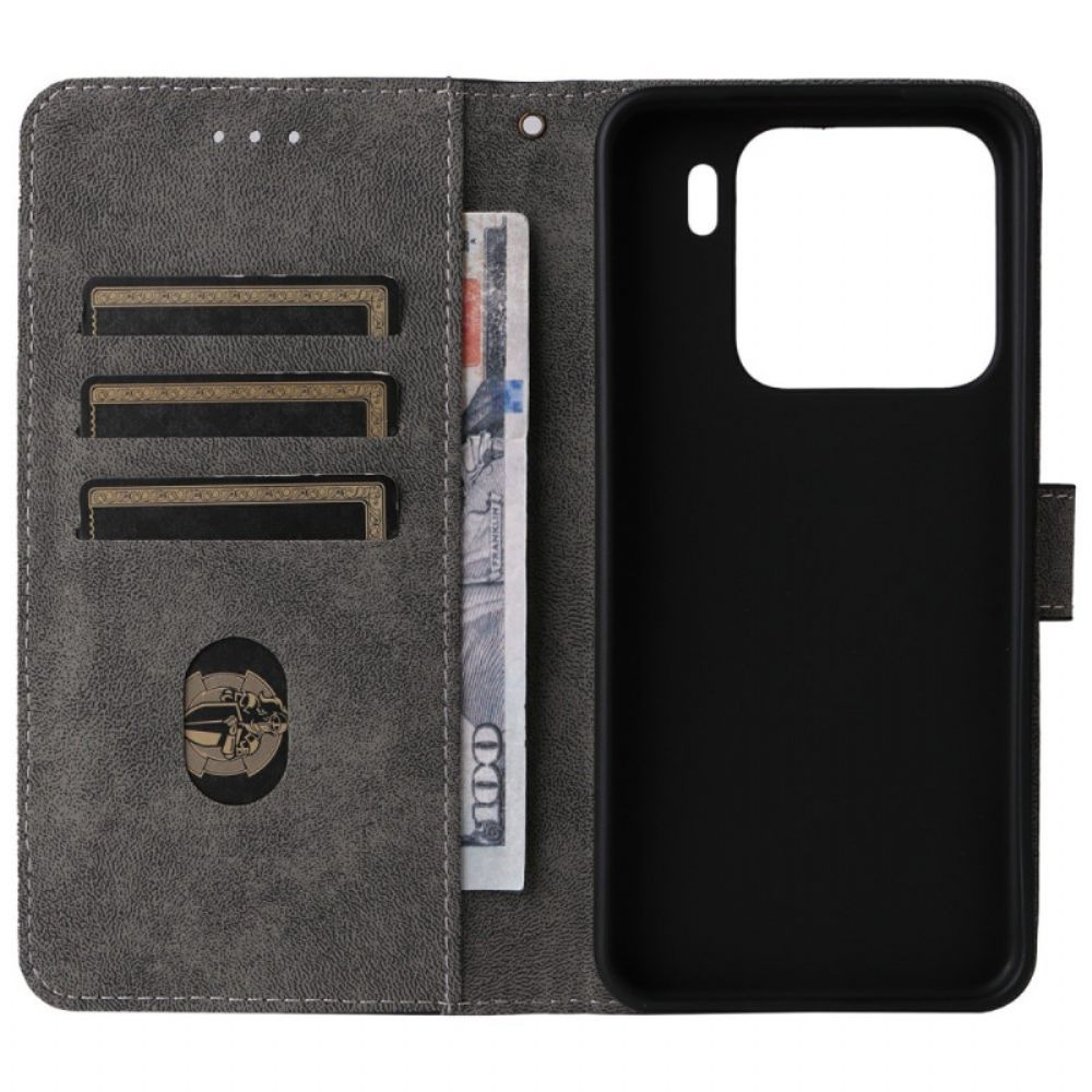 Leren Hoesje Xiaomi 15 Pro Rfid-bescherming Suède-effect Bescherming Hoesje