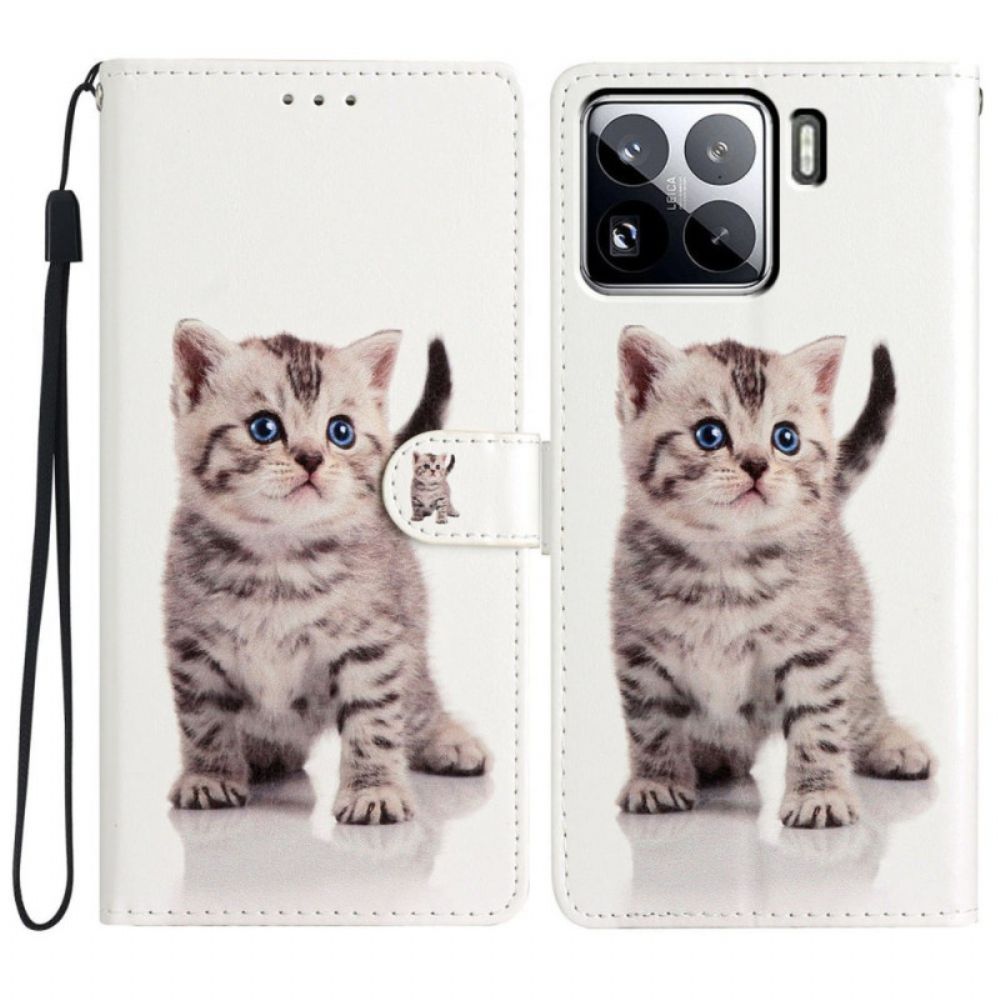 Leren Hoesje Xiaomi 15 Pro Schattige Kat