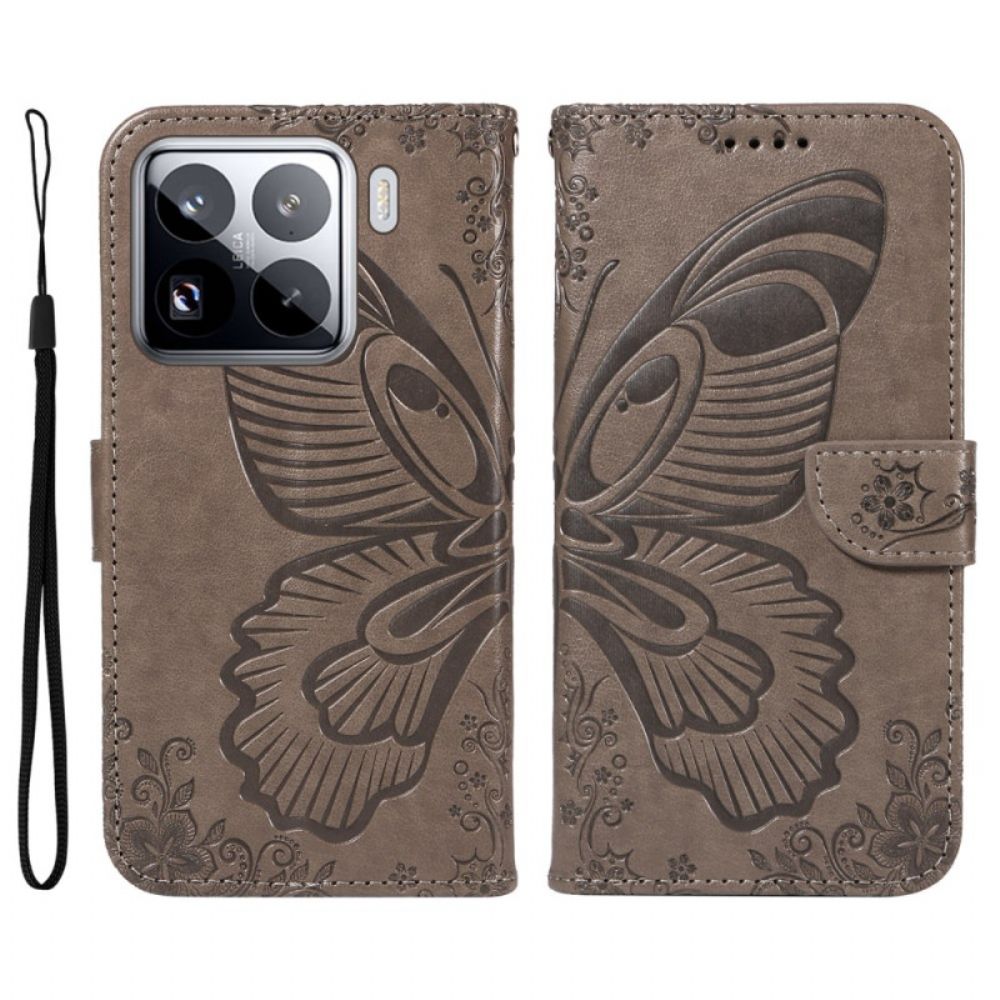 Leren Hoesje Xiaomi 15 Pro Vlinderdesign Bescherming Hoesje