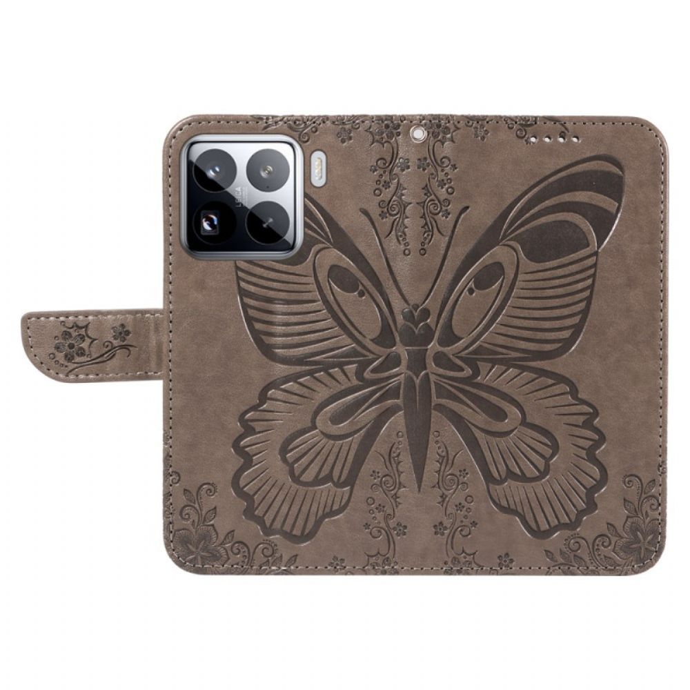 Leren Hoesje Xiaomi 15 Pro Vlinderdesign Bescherming Hoesje