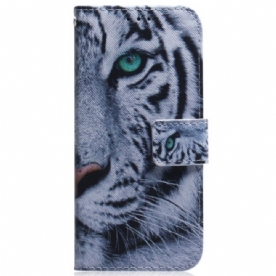 Leren Hoesje Xiaomi 15 Pro Witte Tijger Bescherming Hoesje