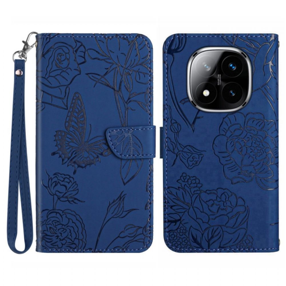 Bescherming Hoesje Poco X7 5g Vlinderprint Met Bandje