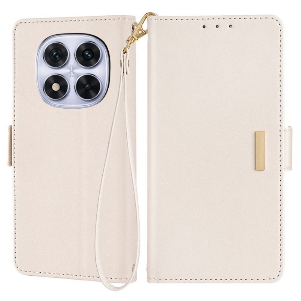 Flip Case Leren Poco X7 5g Gouden Sluiting