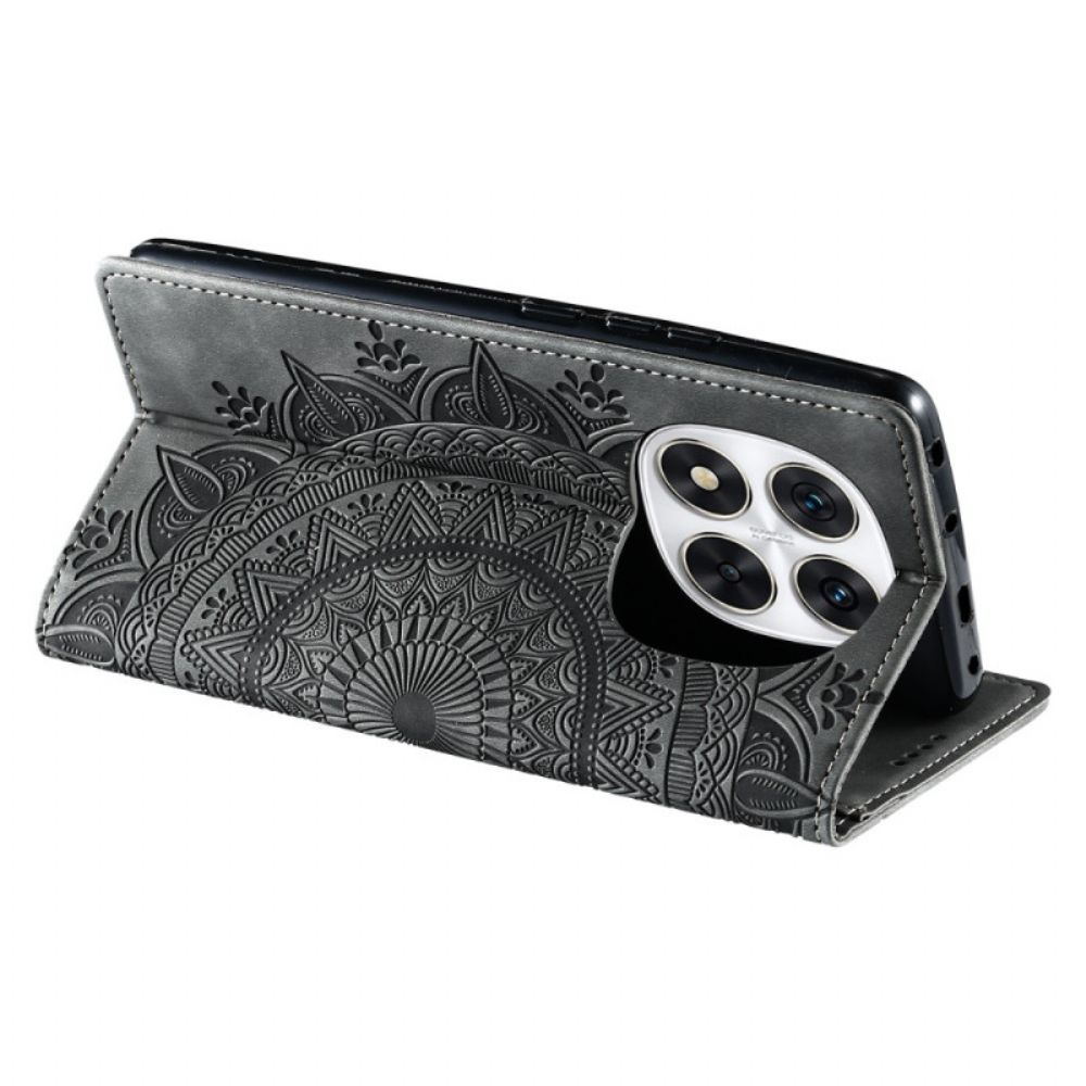 Folio-hoesje Poco X7 5g Mandala Suède-effect Bescherming Hoesje