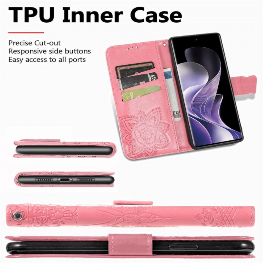 Folio-hoesje Poco X7 5g Telefoonhoesje Barokke Vlinder