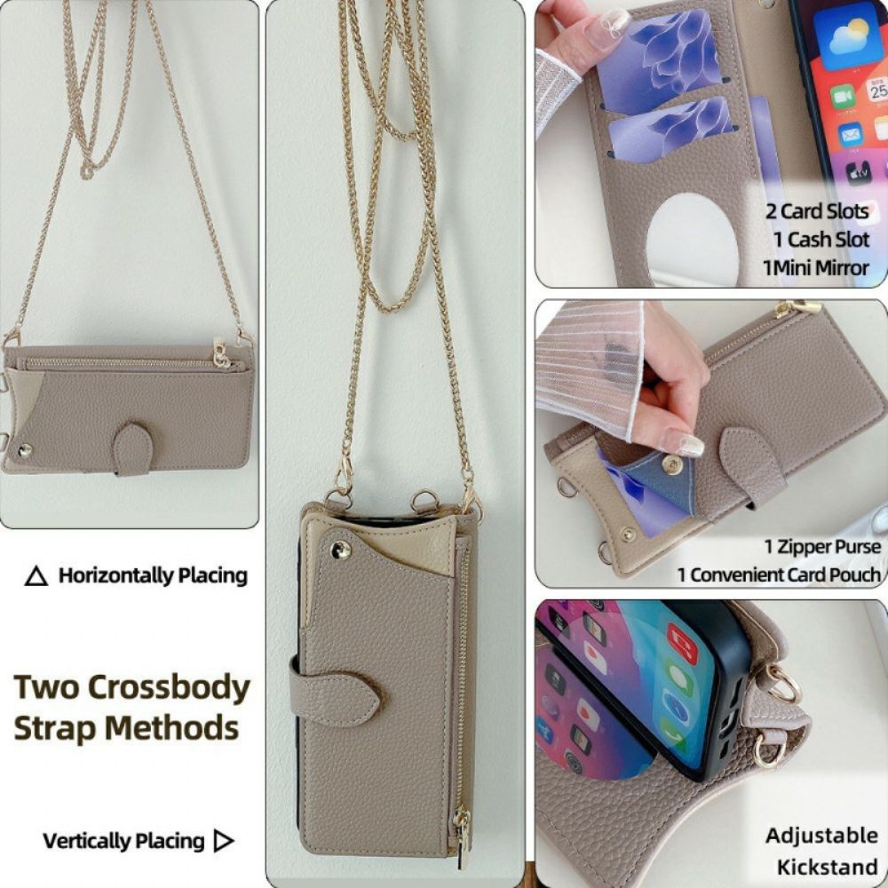 Folio-hoesje Poco X7 5g Telefoonhoesje Portemonnee Met Ketting