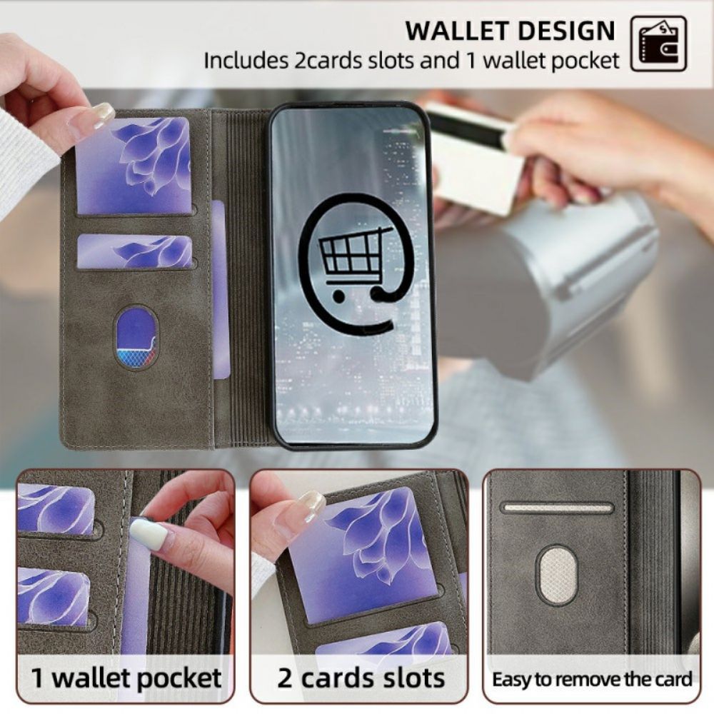 Folio-hoesje Poco X7 5g Telefoonhoesje Rfid-blokkering Met Golvend Ontwerp