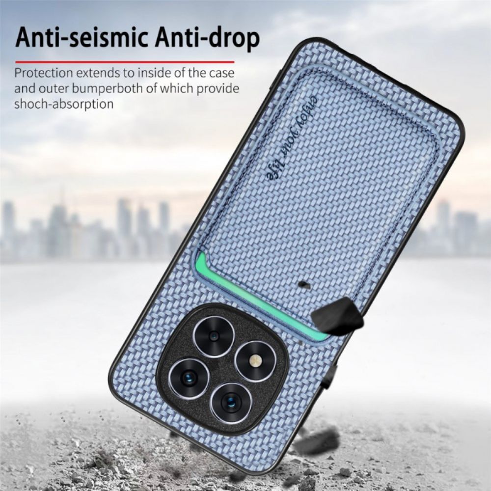 Hoesje Poco X7 5g Afneembare Kaarthouder Van Carbonfiber