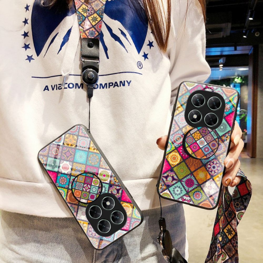 Hoesje Poco X7 5g Patchwork Sleutelkoord En Ringhouder Bescherming Hoesje