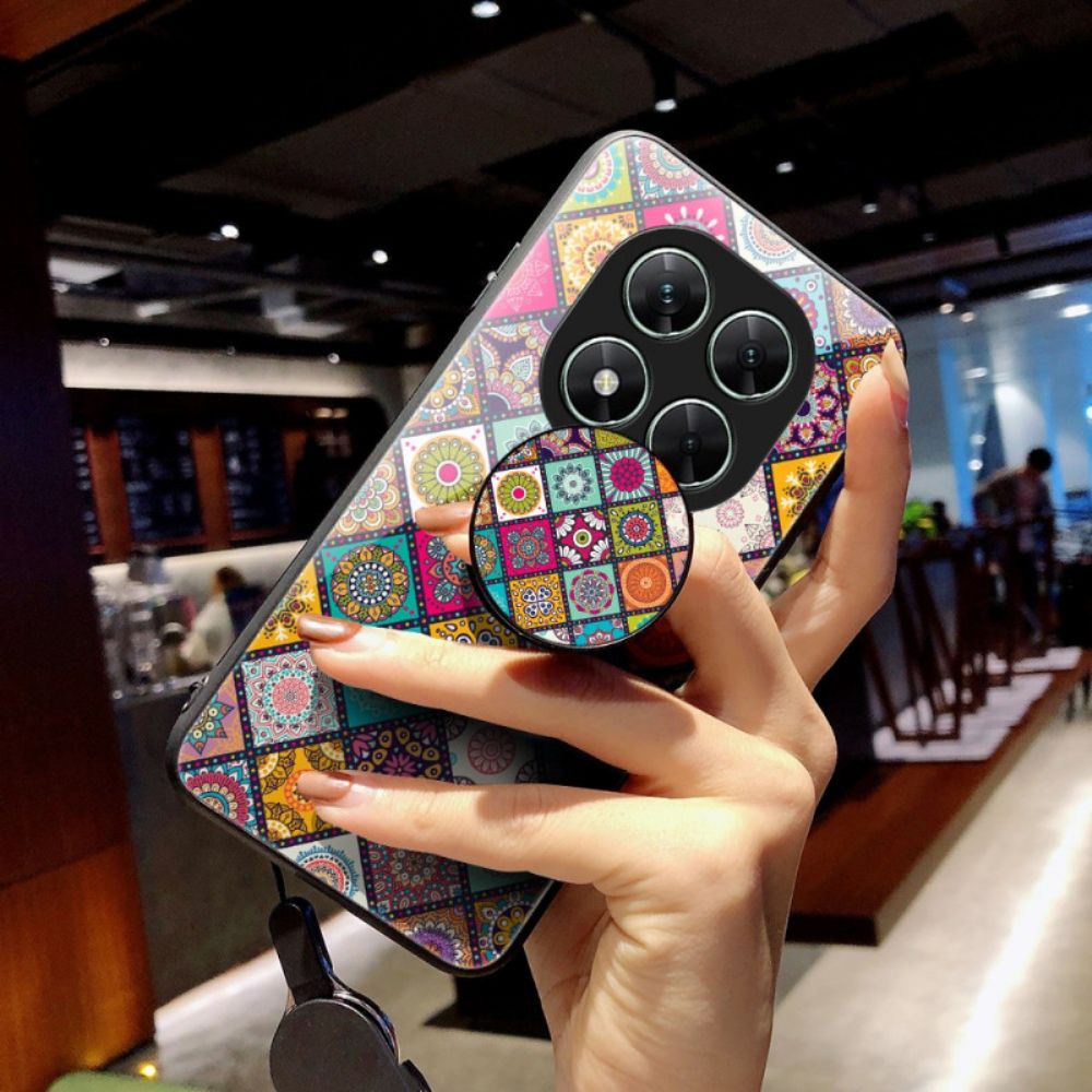 Hoesje Poco X7 5g Patchwork Sleutelkoord En Ringhouder Bescherming Hoesje