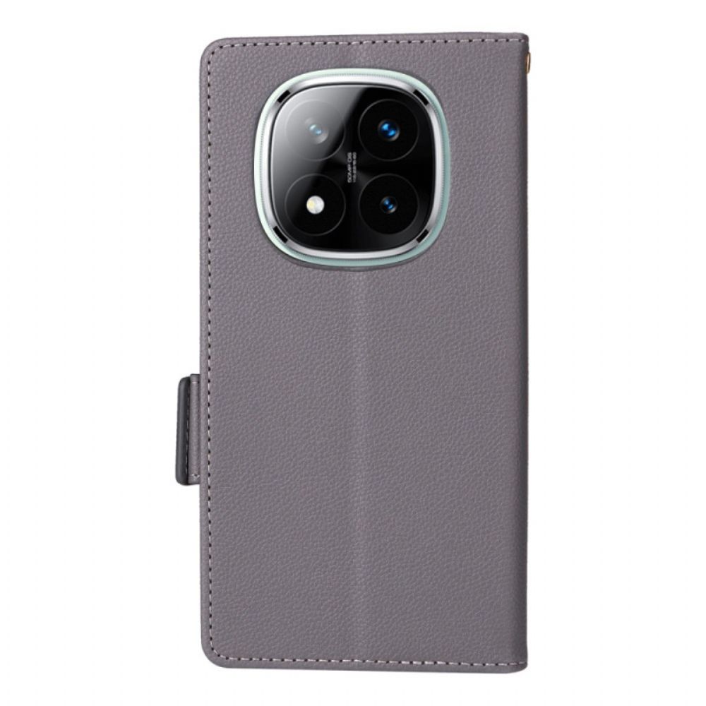 Leren Hoesje Poco X7 5g Gestructureerd Oppervlak Met Bandje Bescherming Hoesje