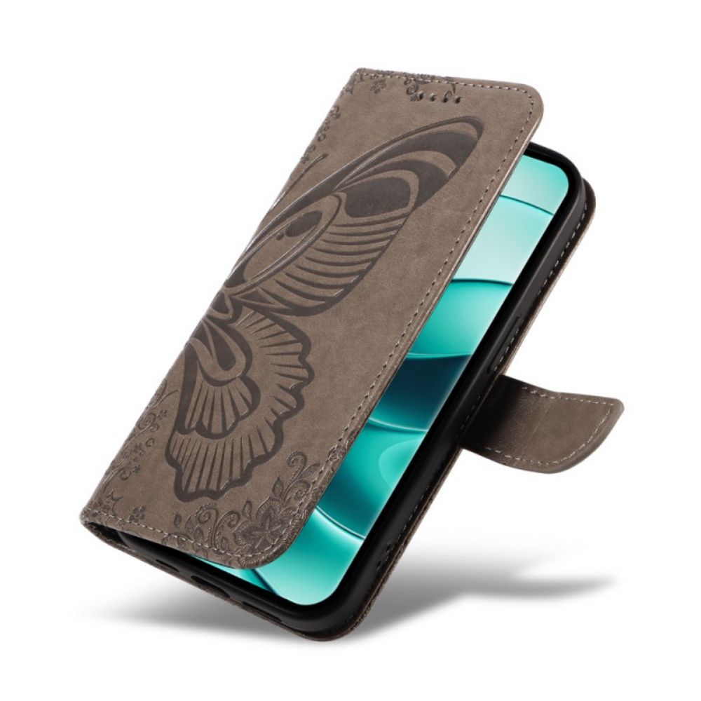 Leren Hoesje Poco X7 5g Grafische Vlinder Bescherming Hoesje