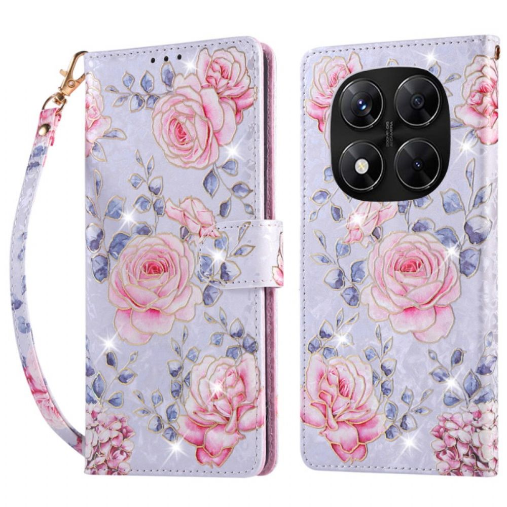 Leren Hoesje Voor Poco X7 5g Rfid-blokkerend Bloemendesign