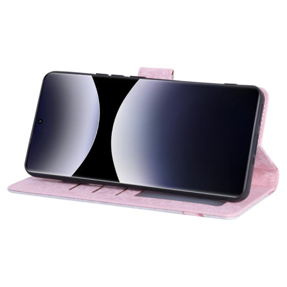 Leren Hoesje Voor Poco X7 5g Rfid-blokkerend Bloemendesign