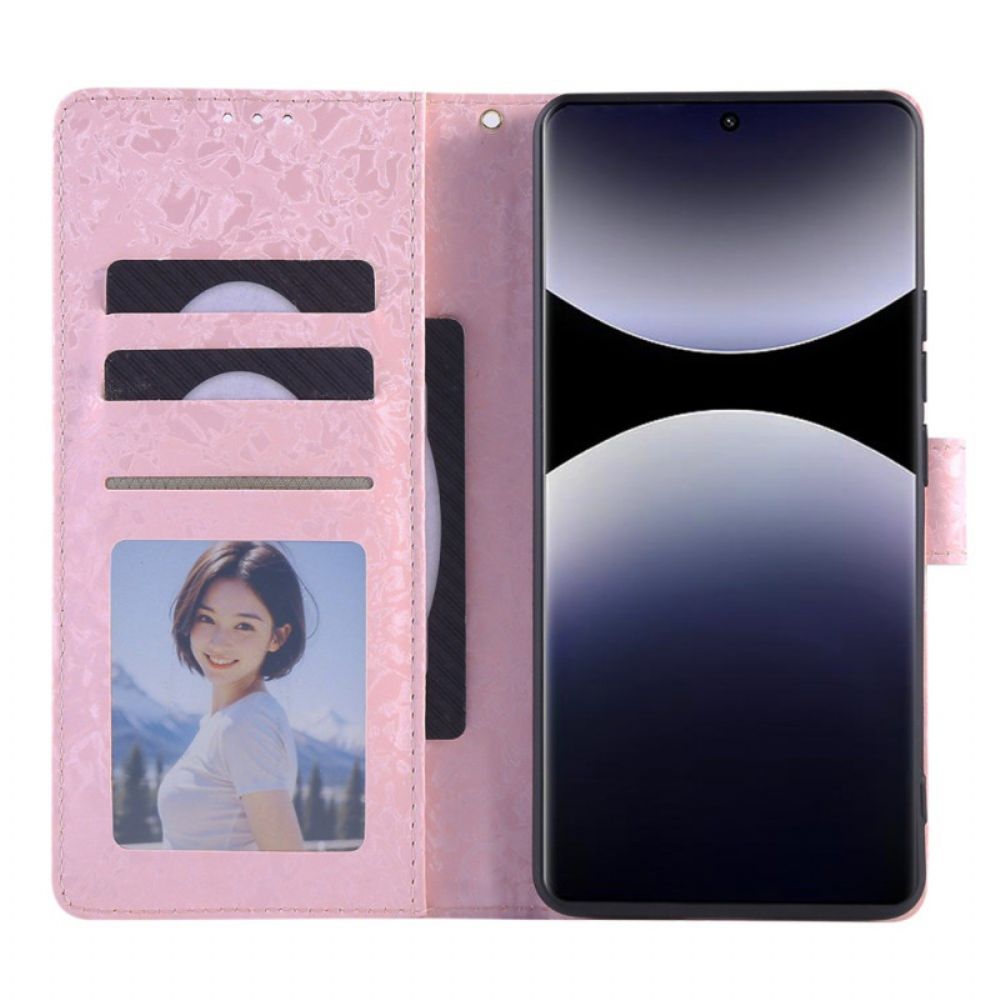 Leren Hoesje Voor Poco X7 5g Rfid-blokkerend Bloemendesign