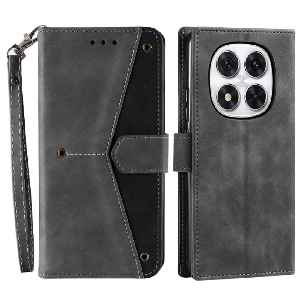 Leren Hoesje Voor Poco X7 5g Tweekleurig Vintage