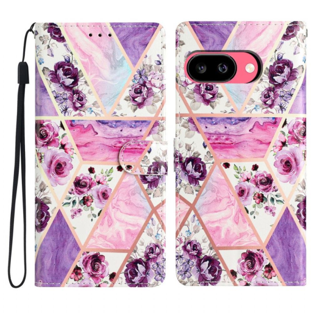 Bescherming Hoesje Google Pixel 10a Paarse Bloemen