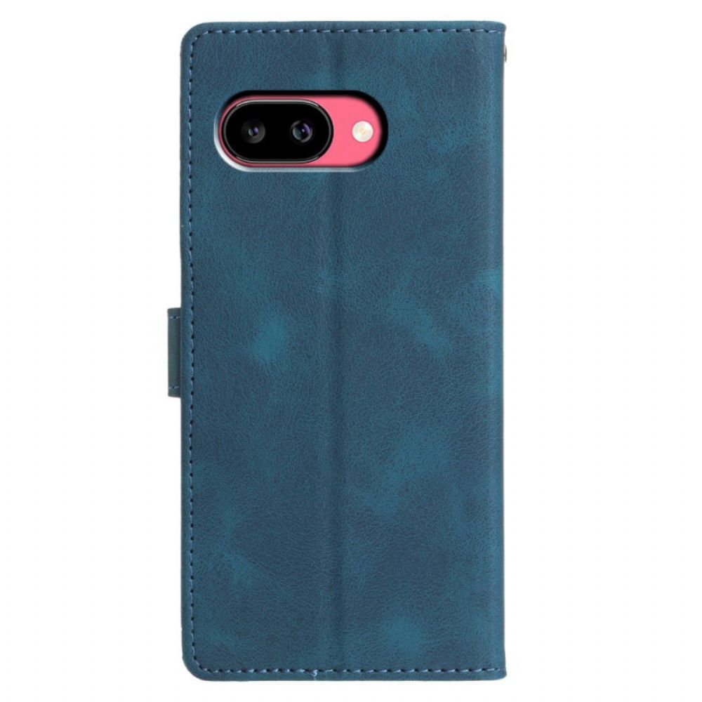 Flip Case Leren Google Pixel 10a Driehoekspatroon