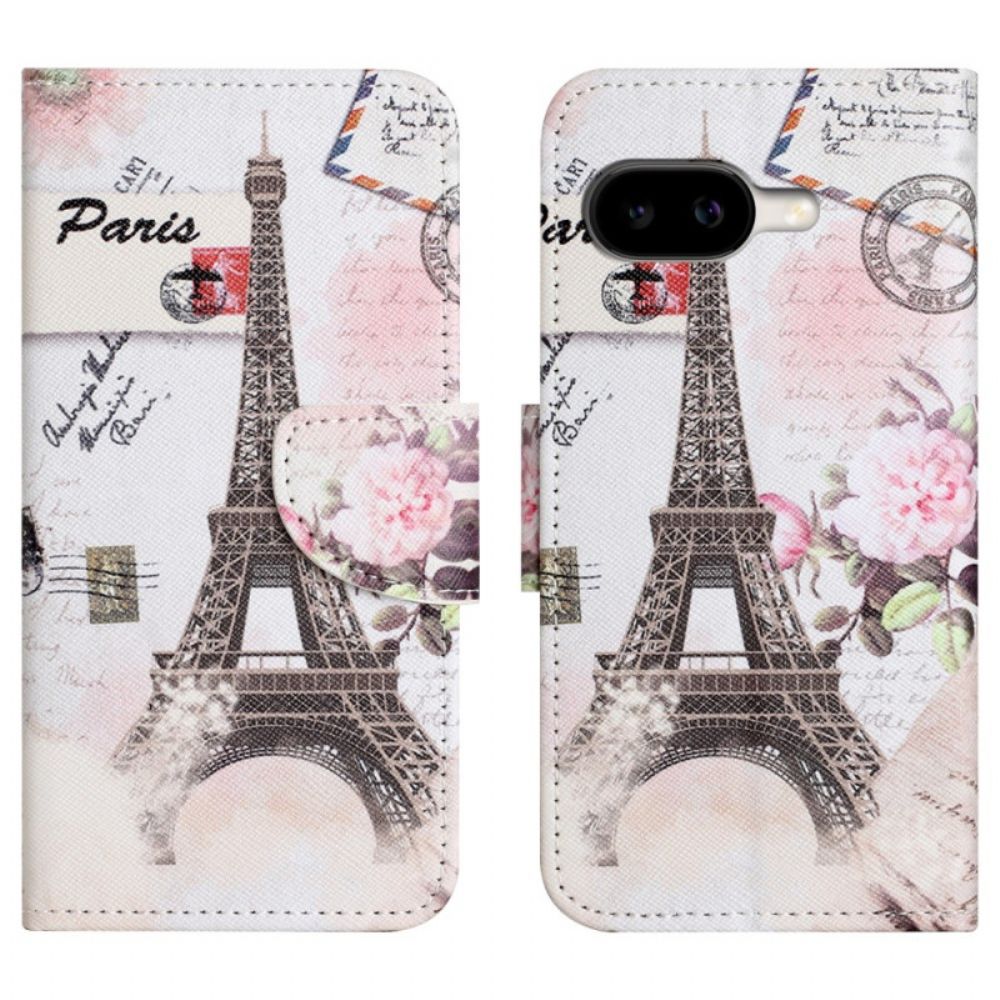 Flip Case Leren Google Pixel 10a Eiffeltoren