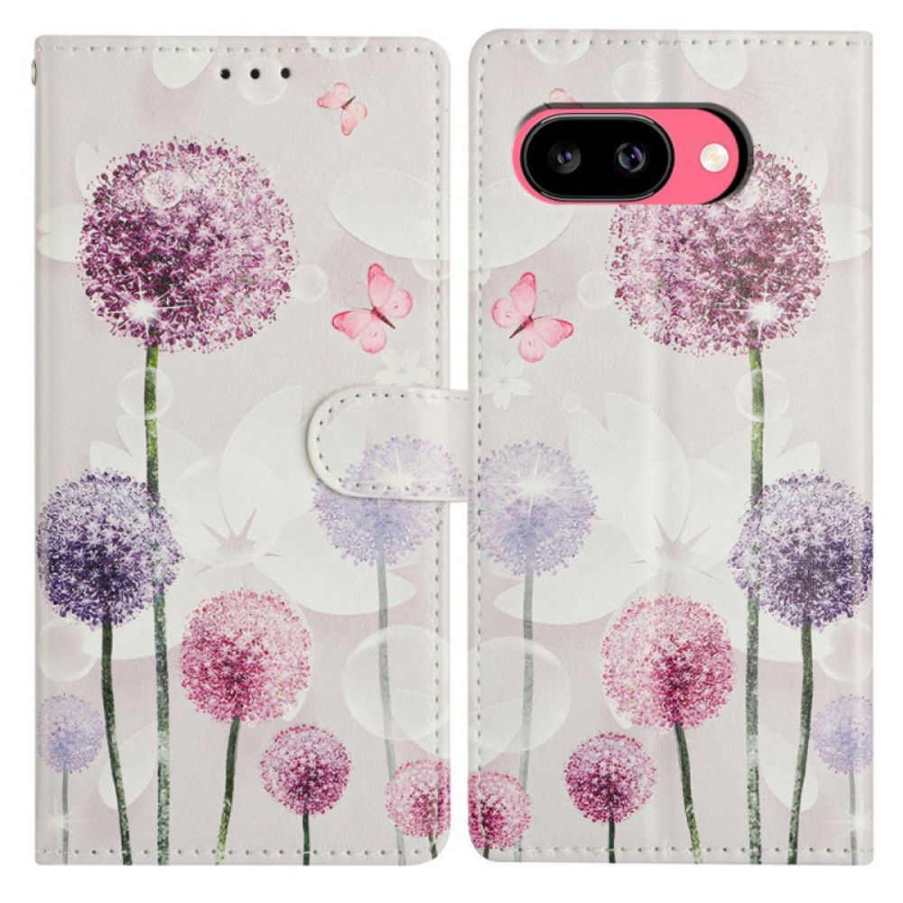 Flip Case Leren Google Pixel 10a Paardenbloemen